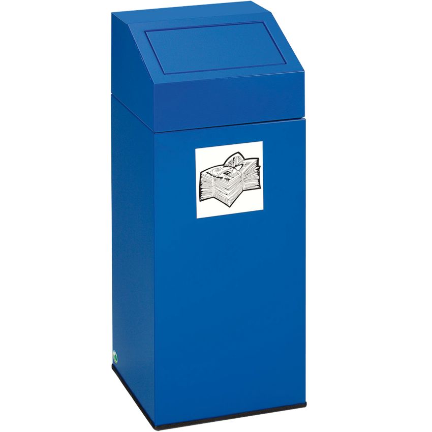 Poubelle métal couvercle amovible pour tri sélectif, 76 L