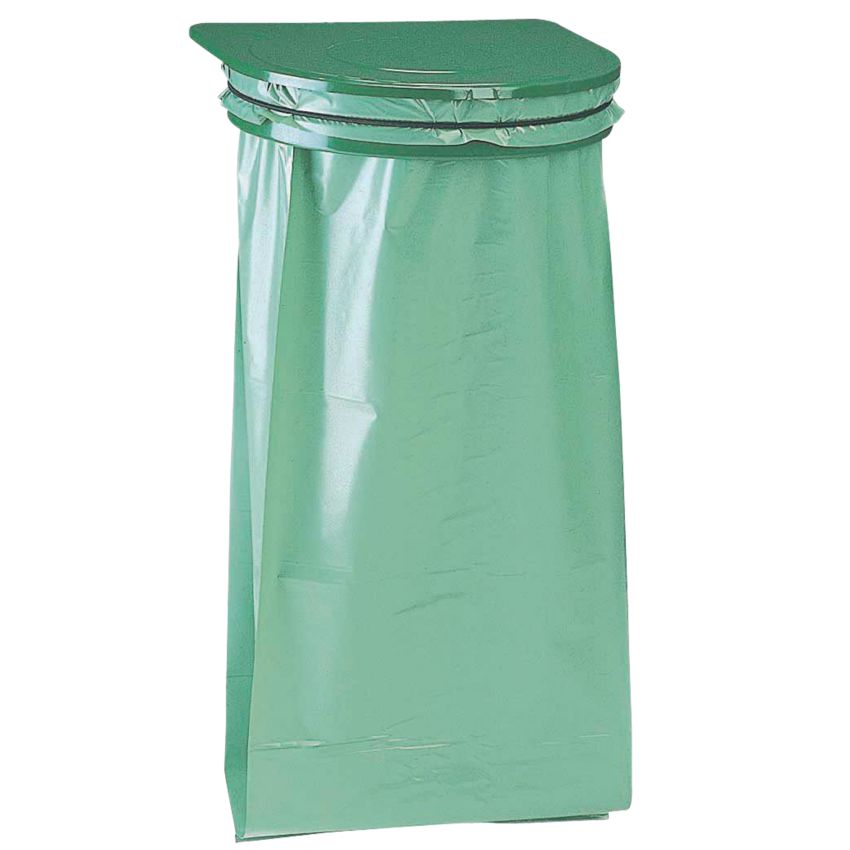 Support de sac mural économique avec couvercle acier, 110 L