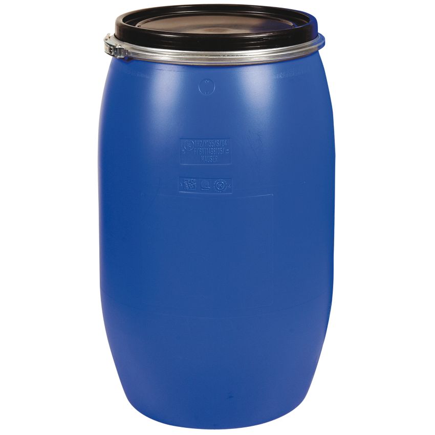 Fût de transport en polyéthylène à ouverture totale, 120 litres
