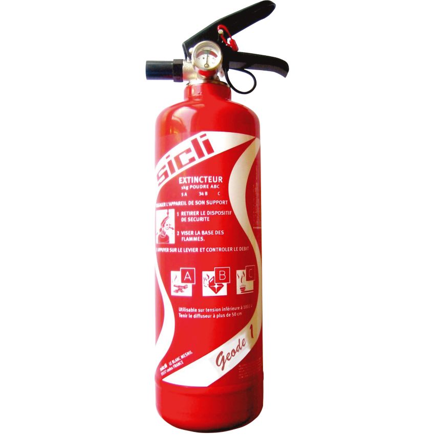 Extincteur poudre polyvalente ABC, 1 kg