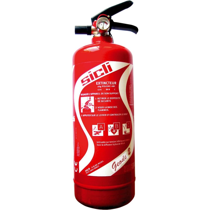 Extincteur poudre polyvalente ABC, 2 kg