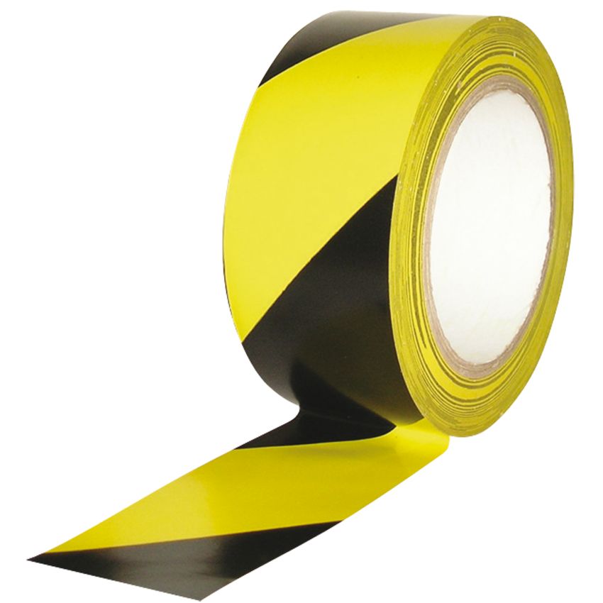 Ruban de signalisation adhésif multi-usage jaune et noir 33 m