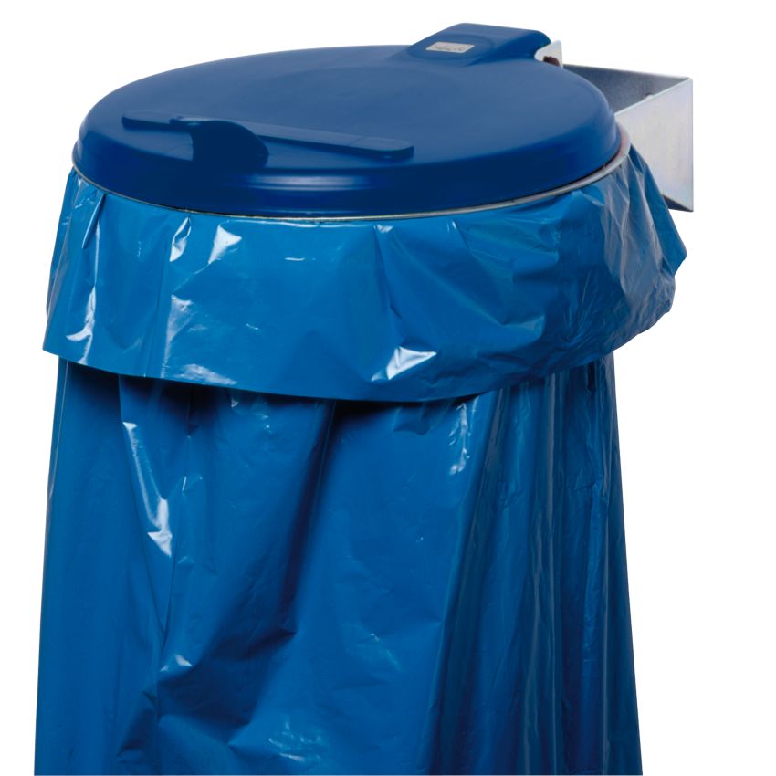 Support de sac mural avec couvercle plastique, 110 L
