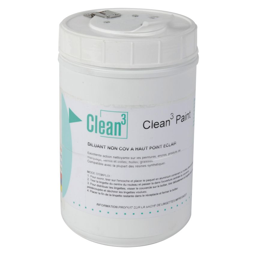 Lingettes nettoyantes pour peintures et vernis Clean3 Paint