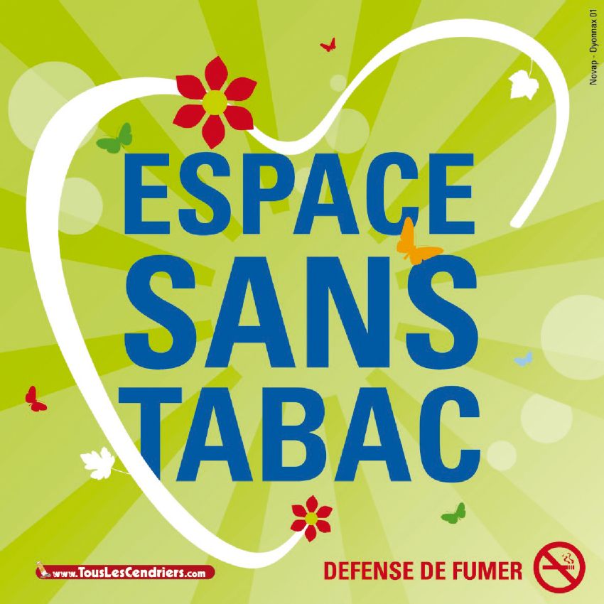 Panneau autocollant Espace sans tabac