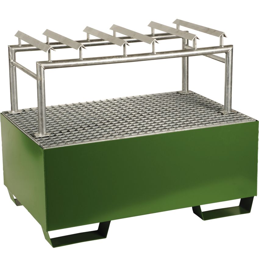 Support à cornière acier pour 3 fûts de 60 litres