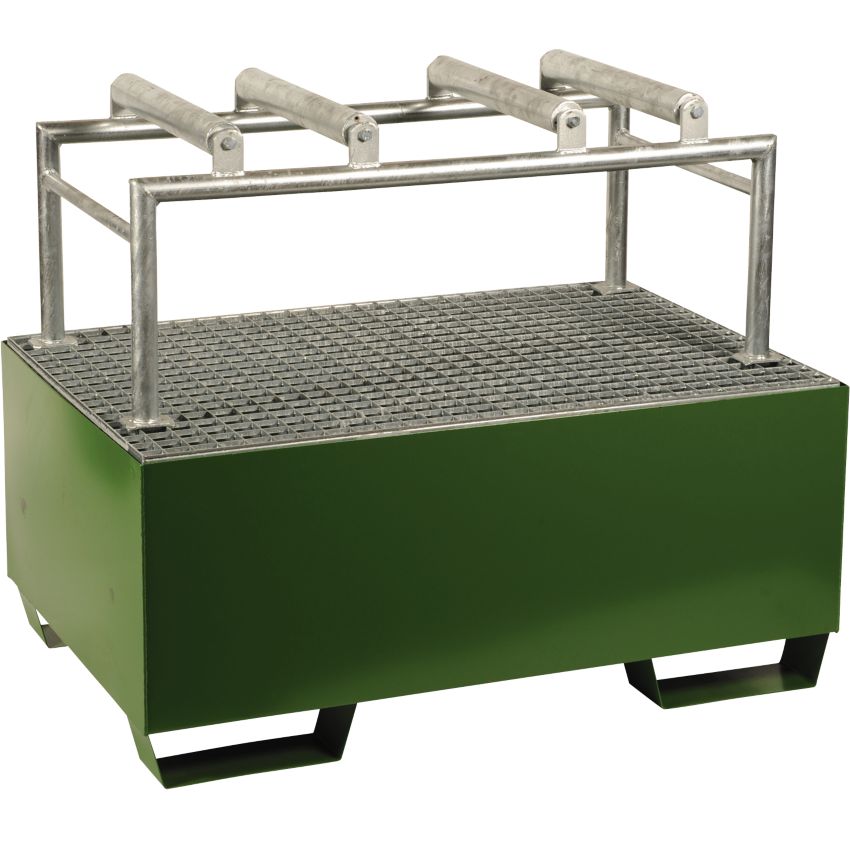 Support à rouleaux acier pour 2 fûts de 220 litres