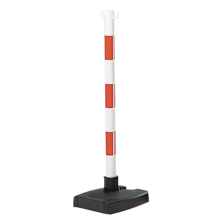 Poteau support de chaîne en PVC sur socle lesté rabattable