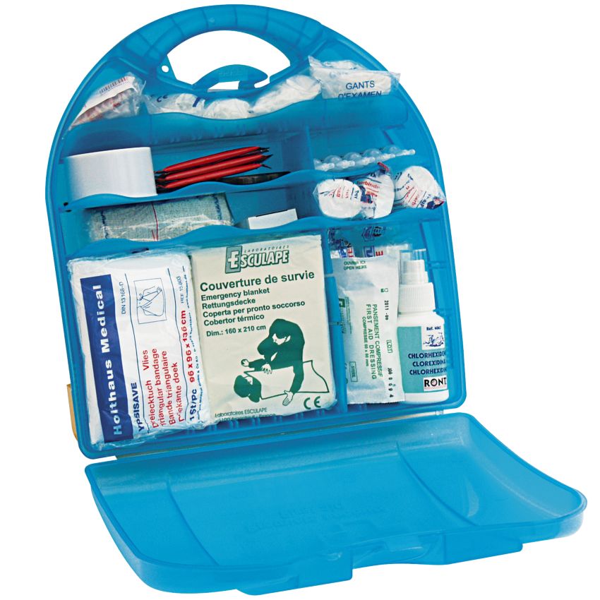 Mallette premiers secours avec pansements détectables