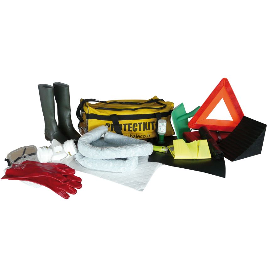 Kit ADR reglamentario con placa de obturación y absorbentes