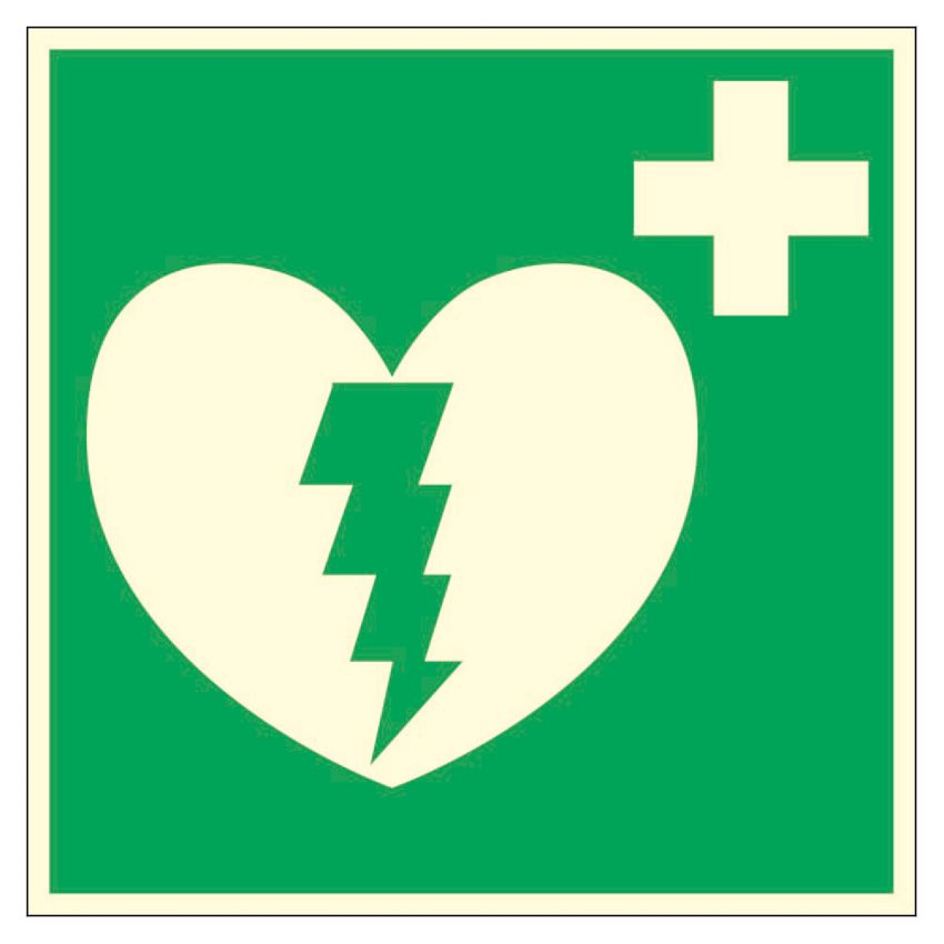 Panneau de signalisation photoluminescent pour défibrillateur