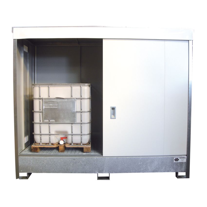 Conteneur acier galvanisé 2 cubitainers, 1100 litres