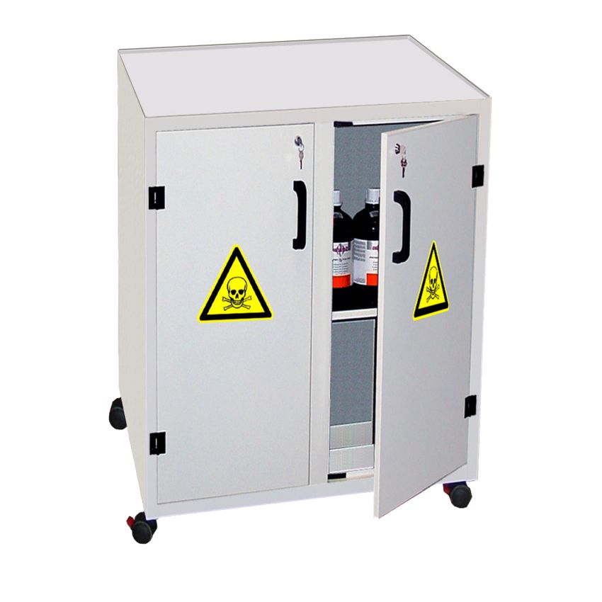 Armoire de sûreté roulante pour hotte à filtration, largeur 61 cm