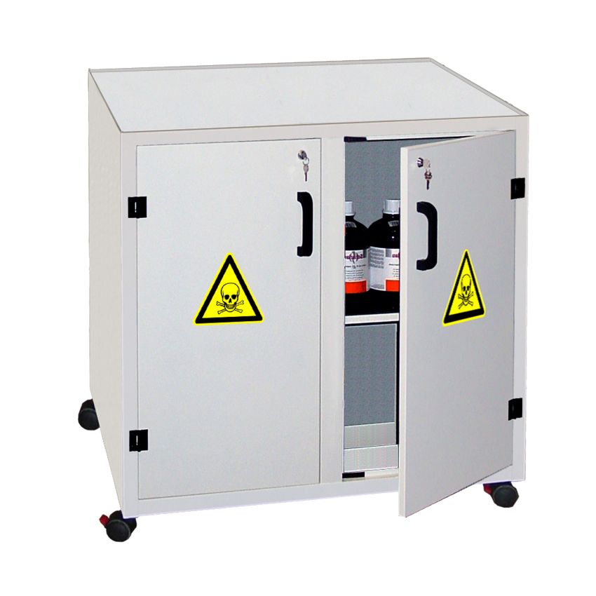 Armoire de sûreté roulante pour hotte à filtration, largeur 80 cm