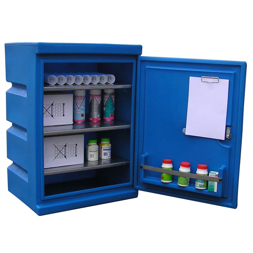 Armoire de sécurité murale en polyéthylène pour produits corrosifs, 60 litres