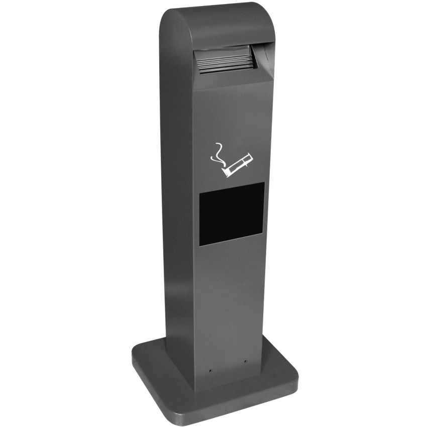 Poubelle sur pied en acier 8 L avec cendrier 2 L TOTEM