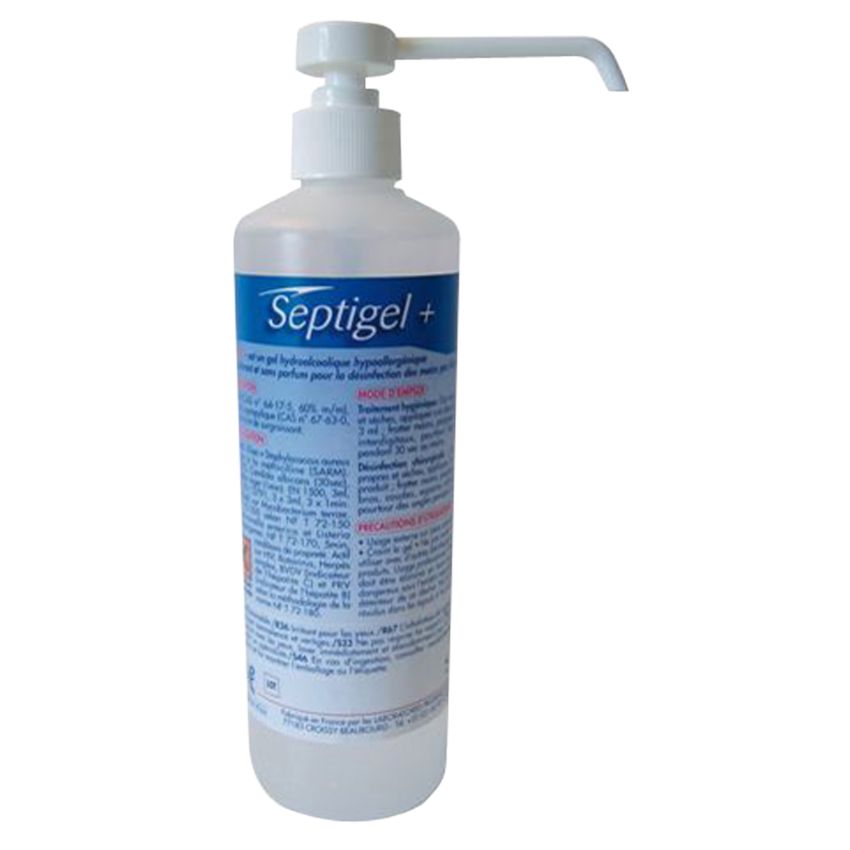 Flacon pompe gel hydroalcoolique Septigel+, 1 L