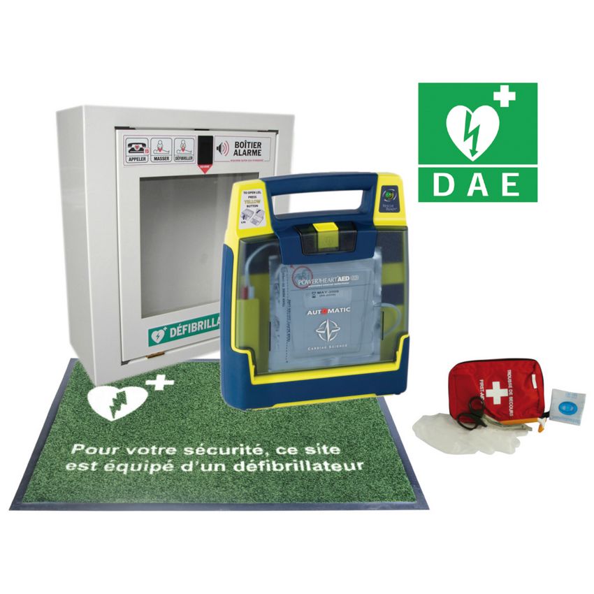 Kit desfibrilador automático PowerHeart AED G3 con armario mural