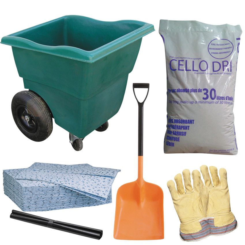 Kit dintervention absorbant végétal ignifugé