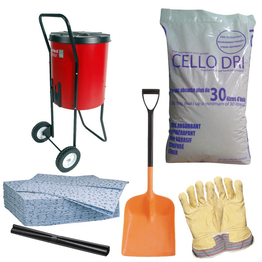 Kit distributeur absorbant végétal ignifugé