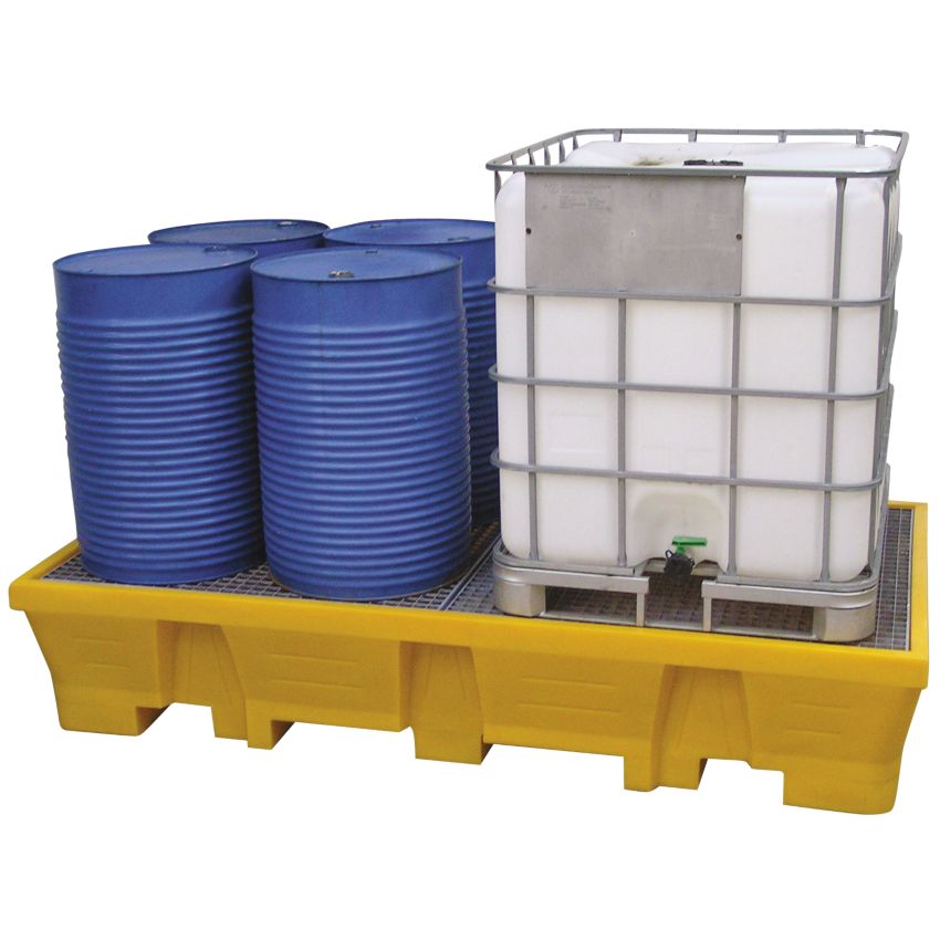 Bac de rétention polyéthylène 2 cubitainers, 1050 litres