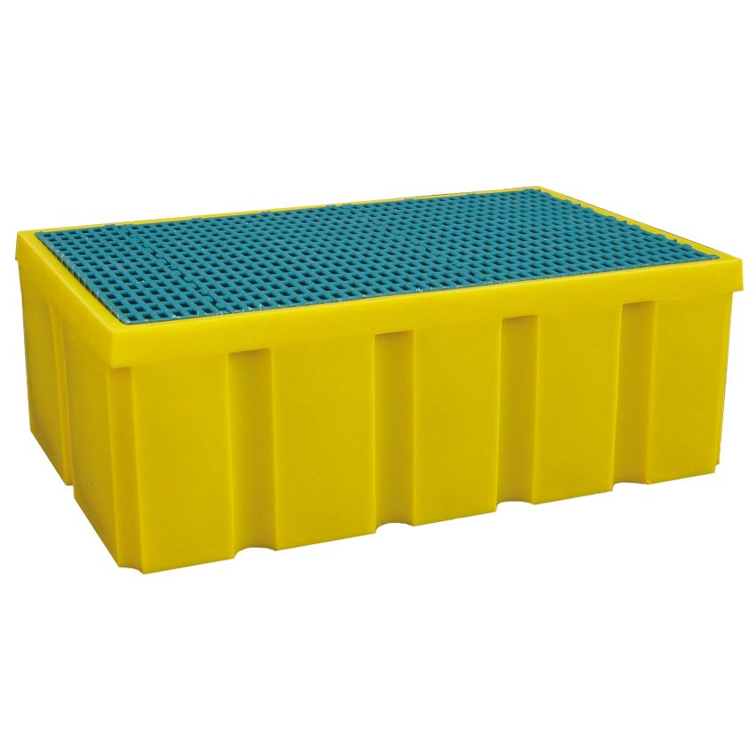 Bac de rétention polyéthylène à fond plat pour bidons et fûts, 200 litres