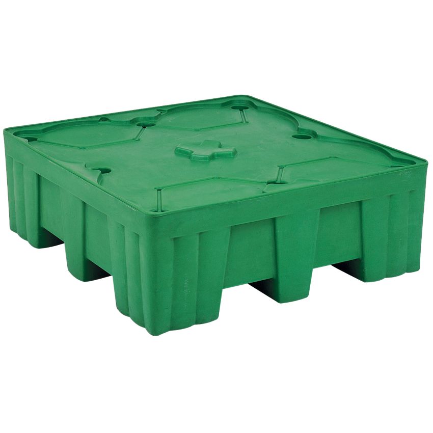 Palette de rétention polyéthylène 4 fûts, 445 litres