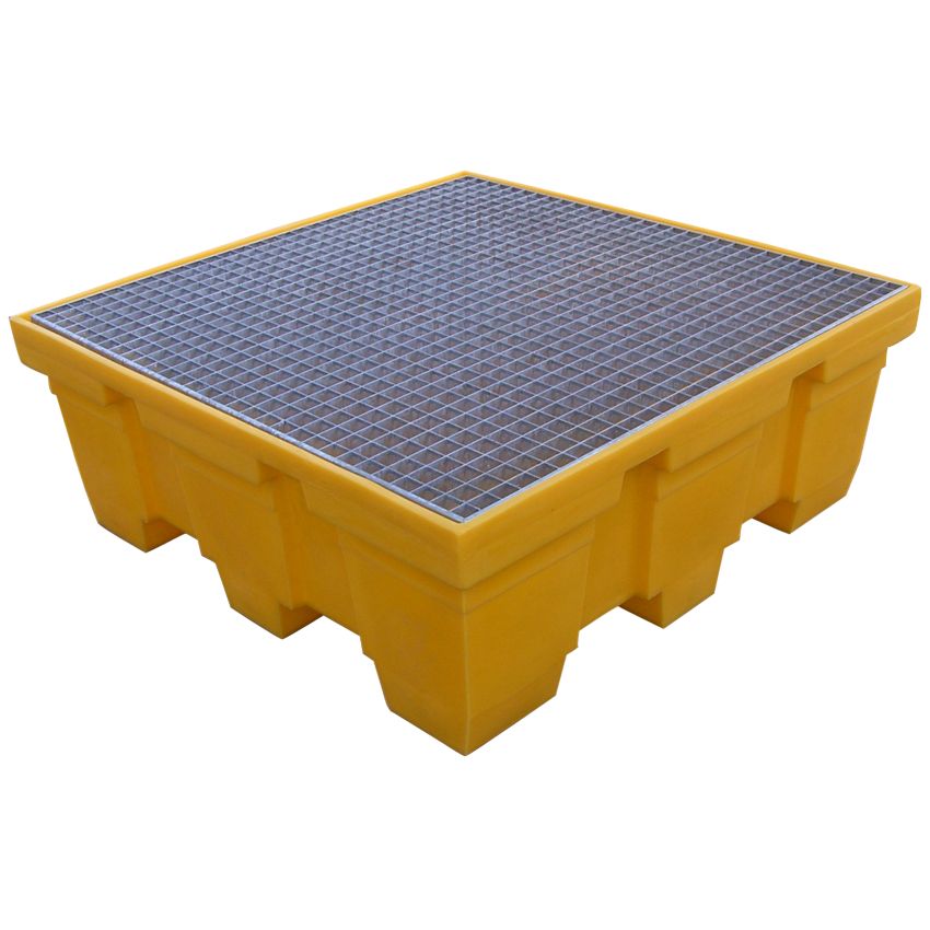 Bac de rétention polyéthylène 4 fûts, 450 litres