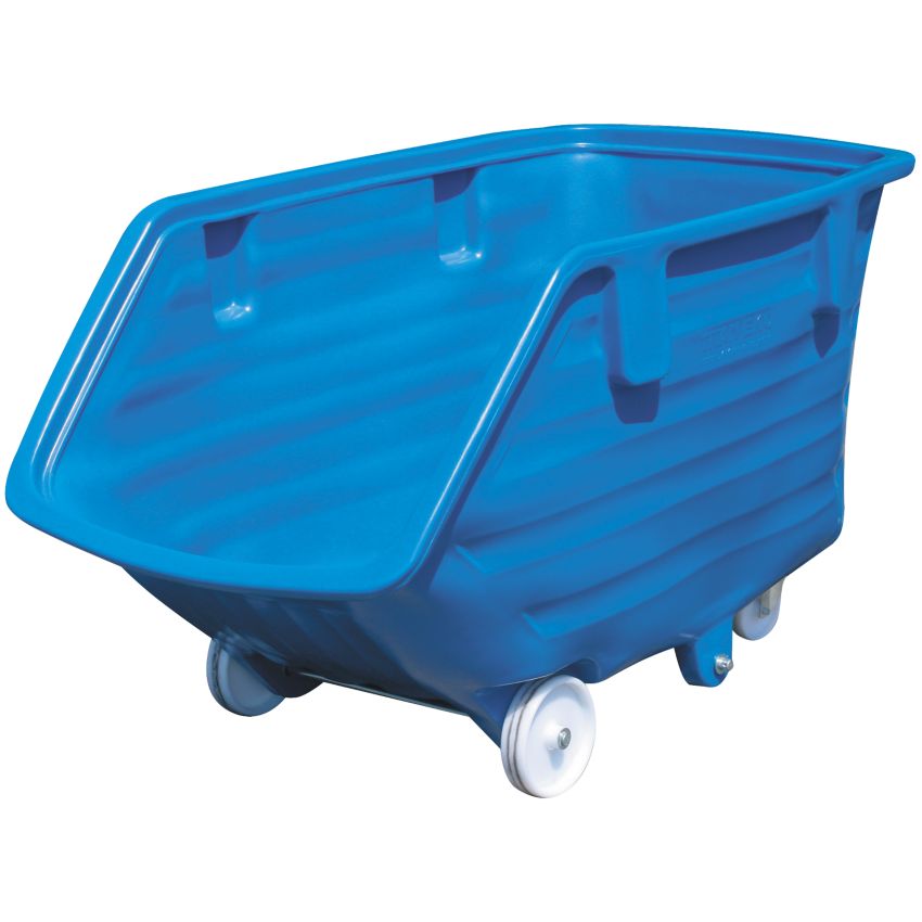 Benne polyéthylène à roulettes à basculement manuel, 750 litres