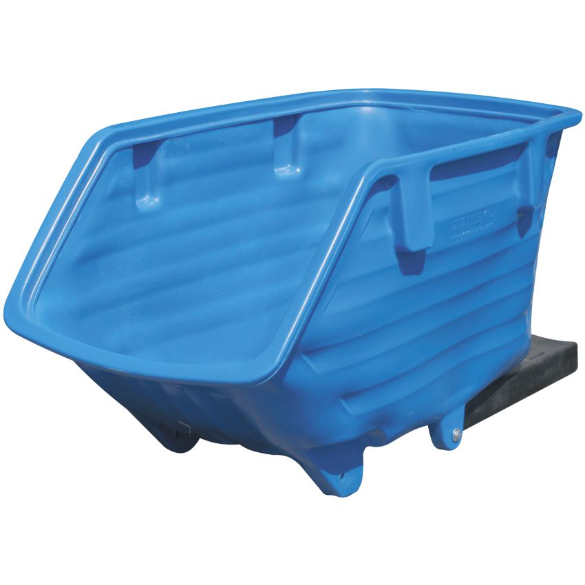 Benne polyéthylène avec fourreaux pour chariot élévateur, 750 litres
