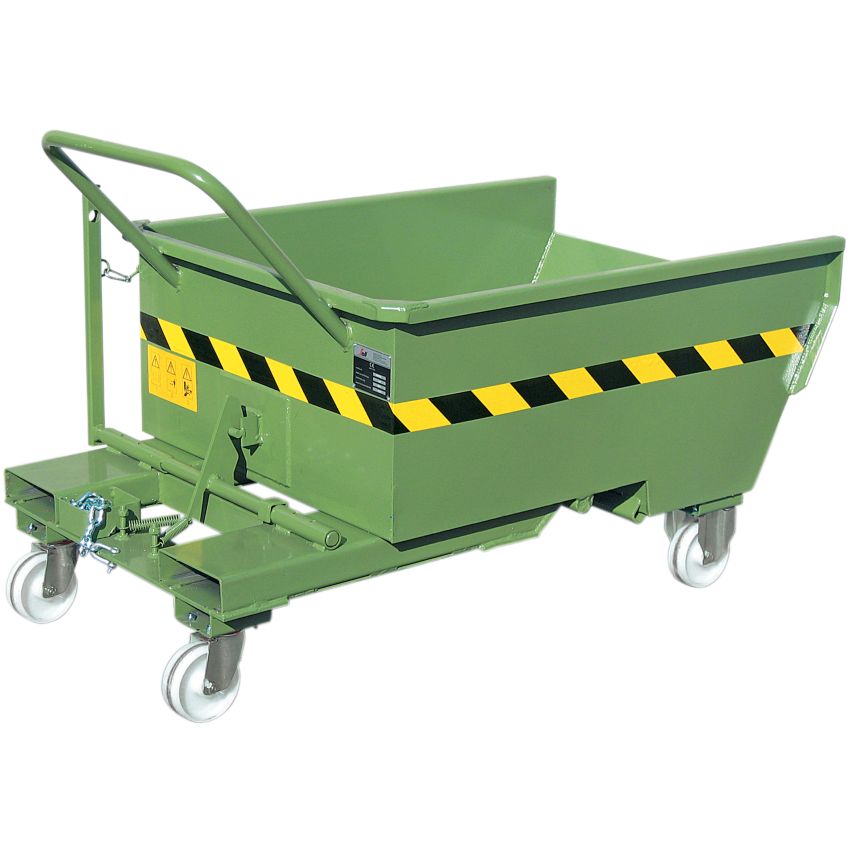 Benne basculante mobile manipulable par chariot élévateur, 285 L