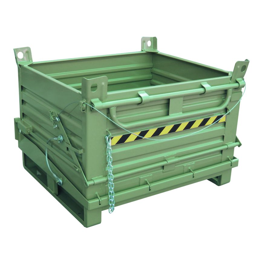 Contenedor apilable con fondo basculante, 520 L