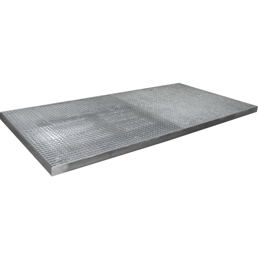 Plataforma de retención de acero galvanizado 8 bidones, 172 litros