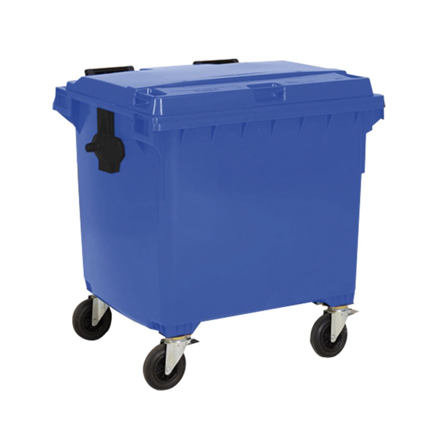 Conteneur plastique couleur 4 roues, 1060 L