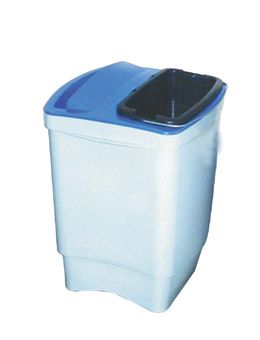 Corbeille plastique 50 litres avec bac de séparation
