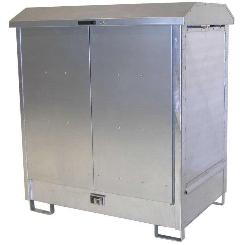 Contenedor exterior de acero galvanizado 4 bidones, 220 litros