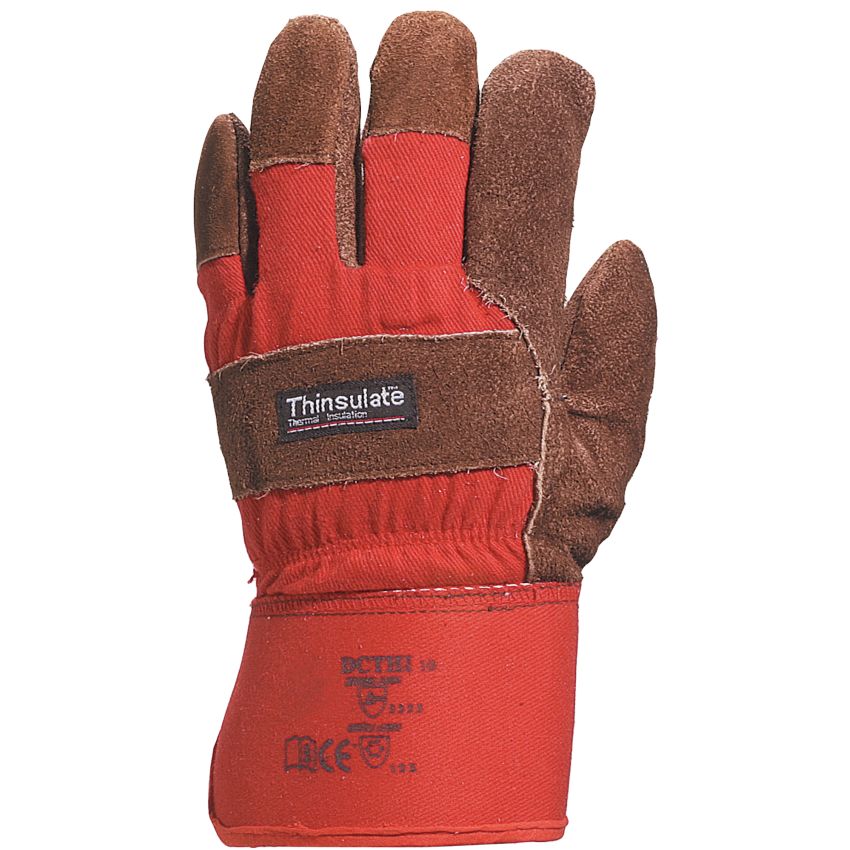 Gant de manutention en cuir doublé ThinsulateTM spécial froid