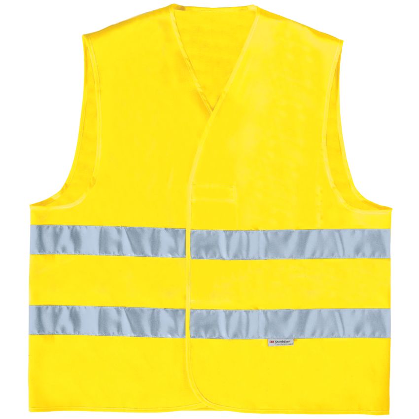 Chaleco de alta visibilidad con bandas paralelas y con talla ajustable