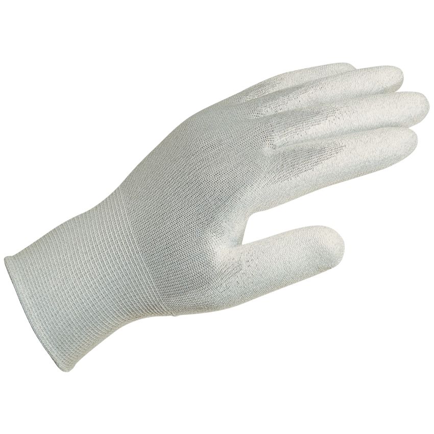 Lot de 10 paires de gants tricotés en polyamide / carbone enduits polyuréthane