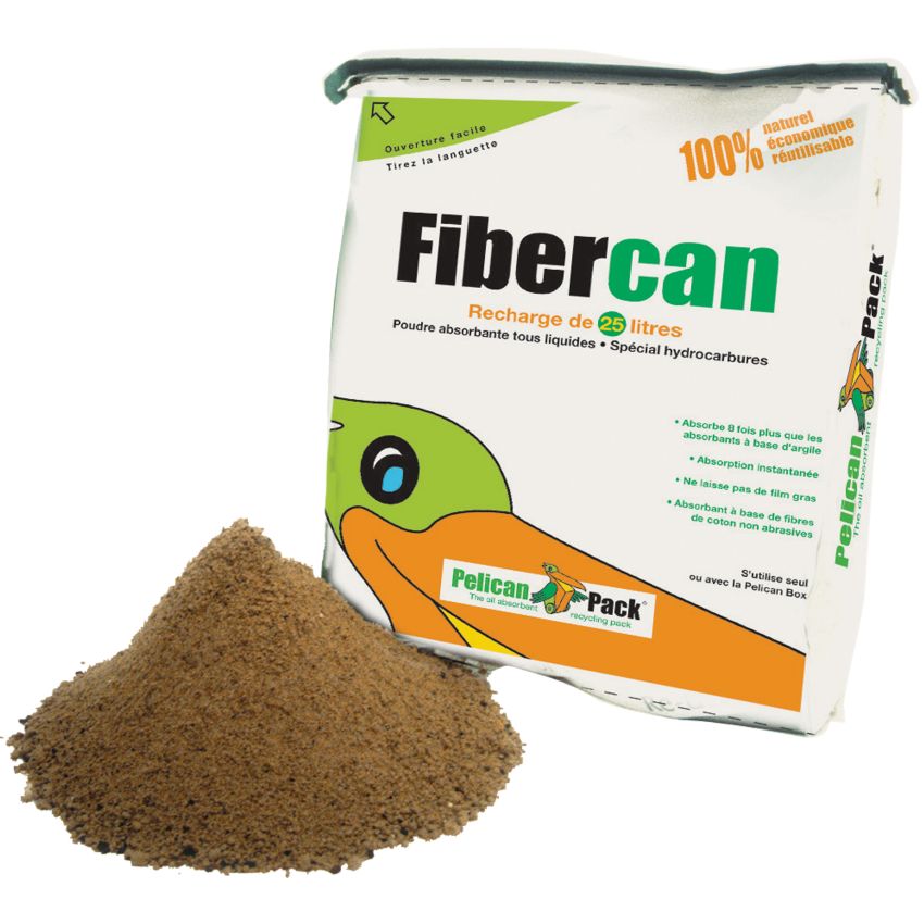Absorbant naturel hydrocarbures pour distributeur Fibercan
