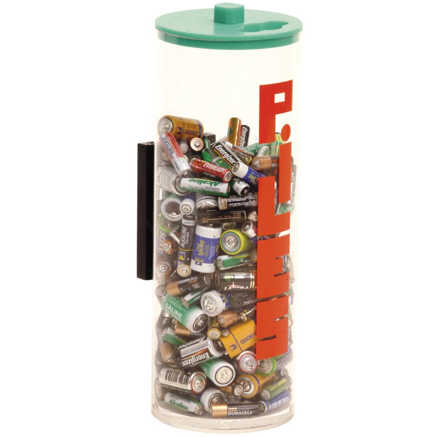 Collecteur de piles transparent mural - 5,5 L