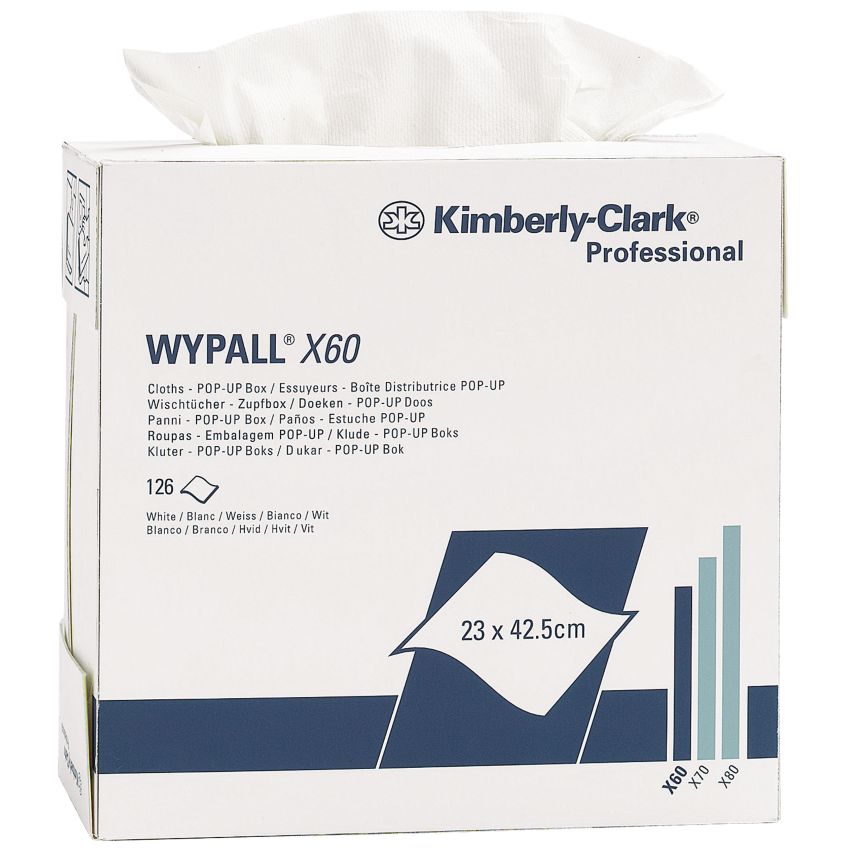 Gamuzas blancas Wypall® X60 para secado corriente