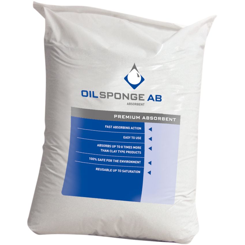 Poudre absorbante hydrocarbures Oil Sponge Bleu pour assèchement de surface