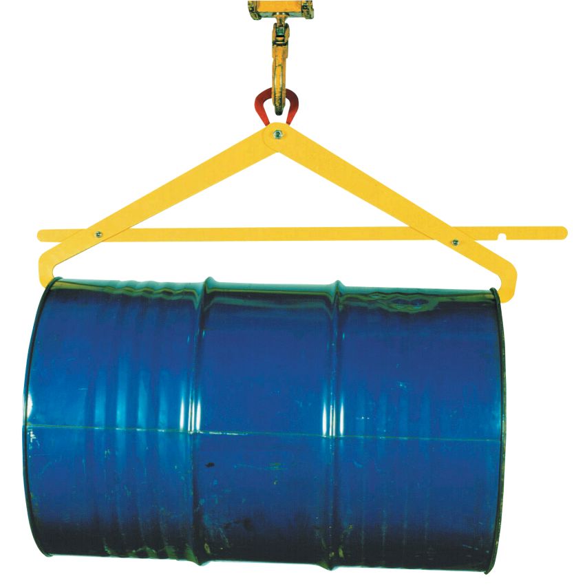 Pince de levage semi-automatique pour fût acier 220 L couché à rebord
