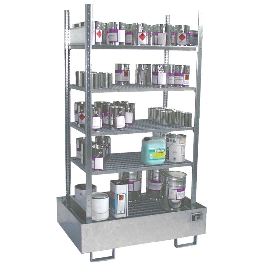 Rayonnage de rétention acier galvanisé, 220 litres