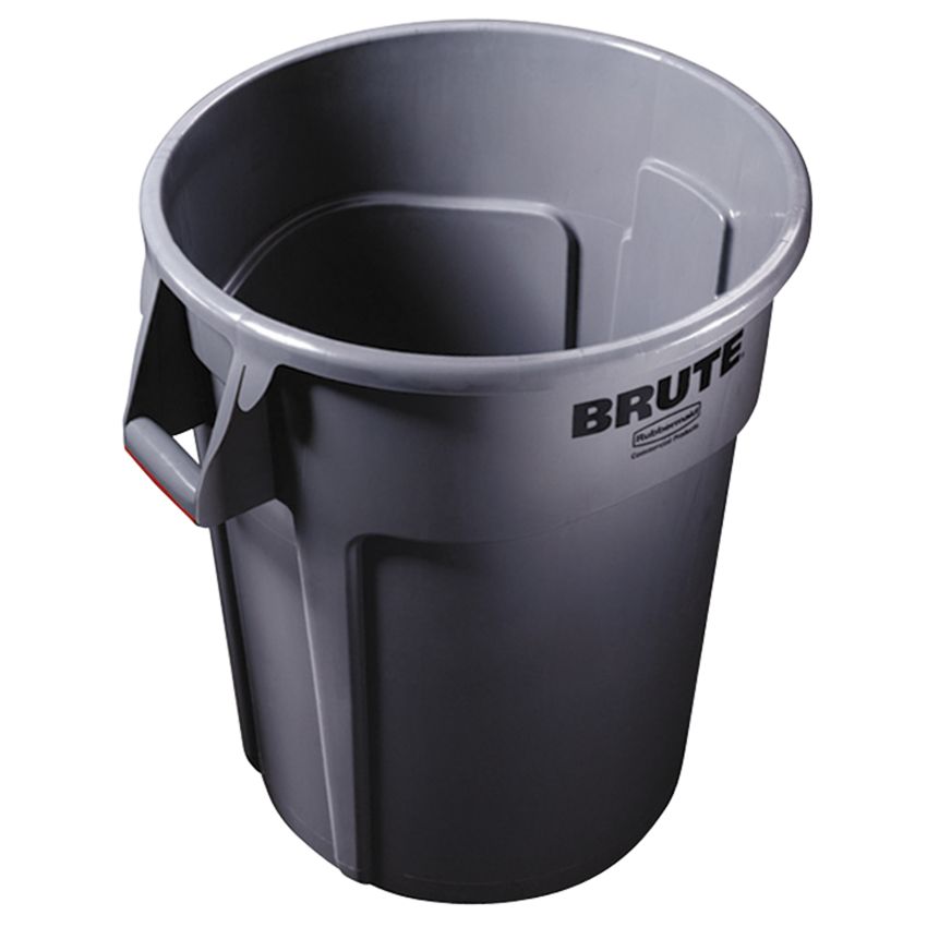 Poubelle plastique BRUTE ronde avec conduits daération, 166 L