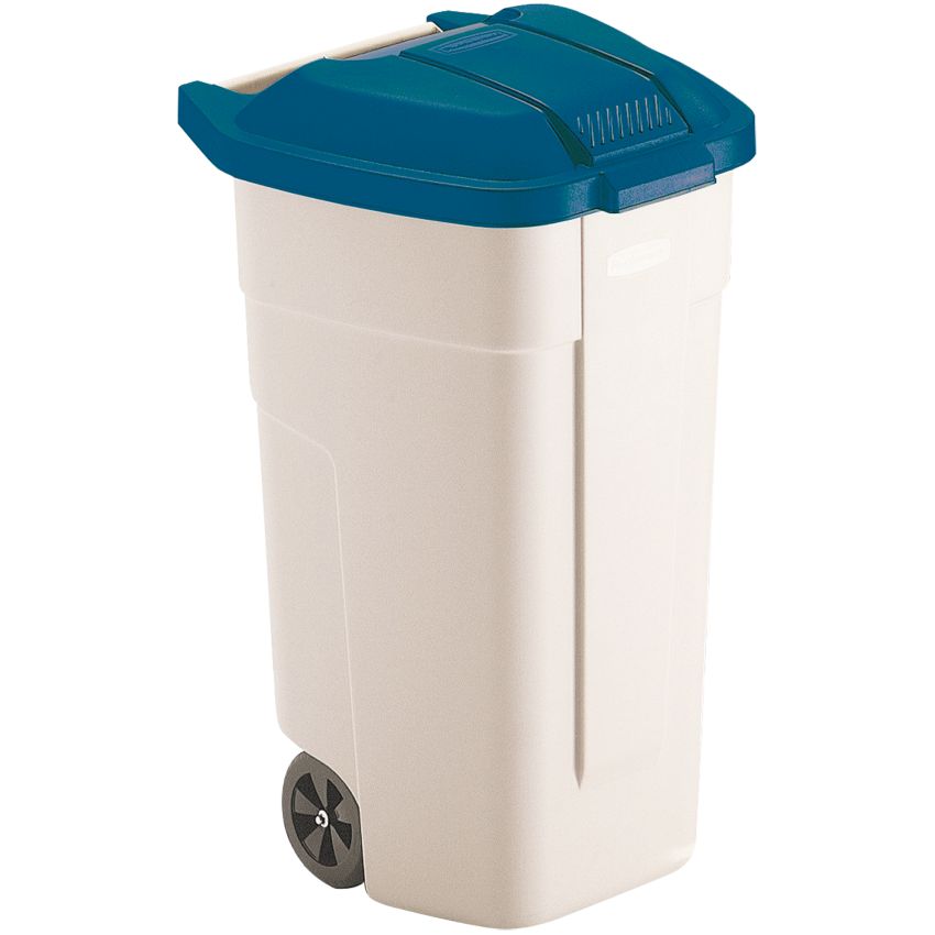 Conteneur plastique à couvercle couleur 2 roues, 100 L