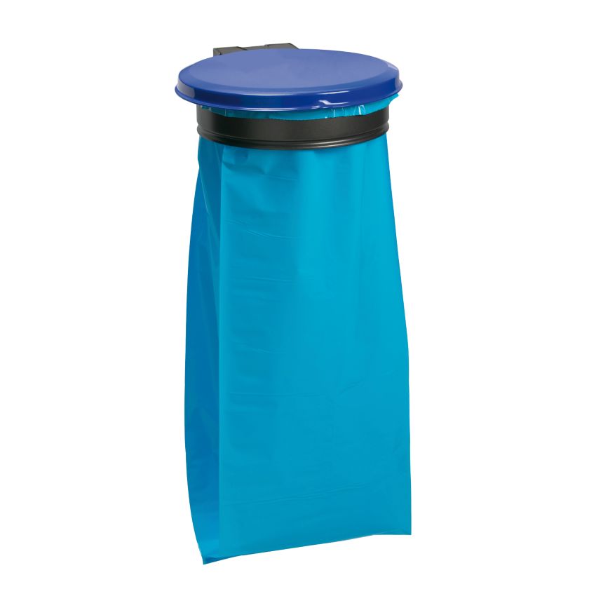 Support de sac mural avec couvercle acier, 110 L