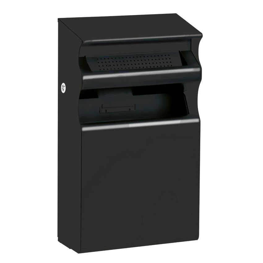 Poubelle murale en acier 15 L avec cendrier 2 L