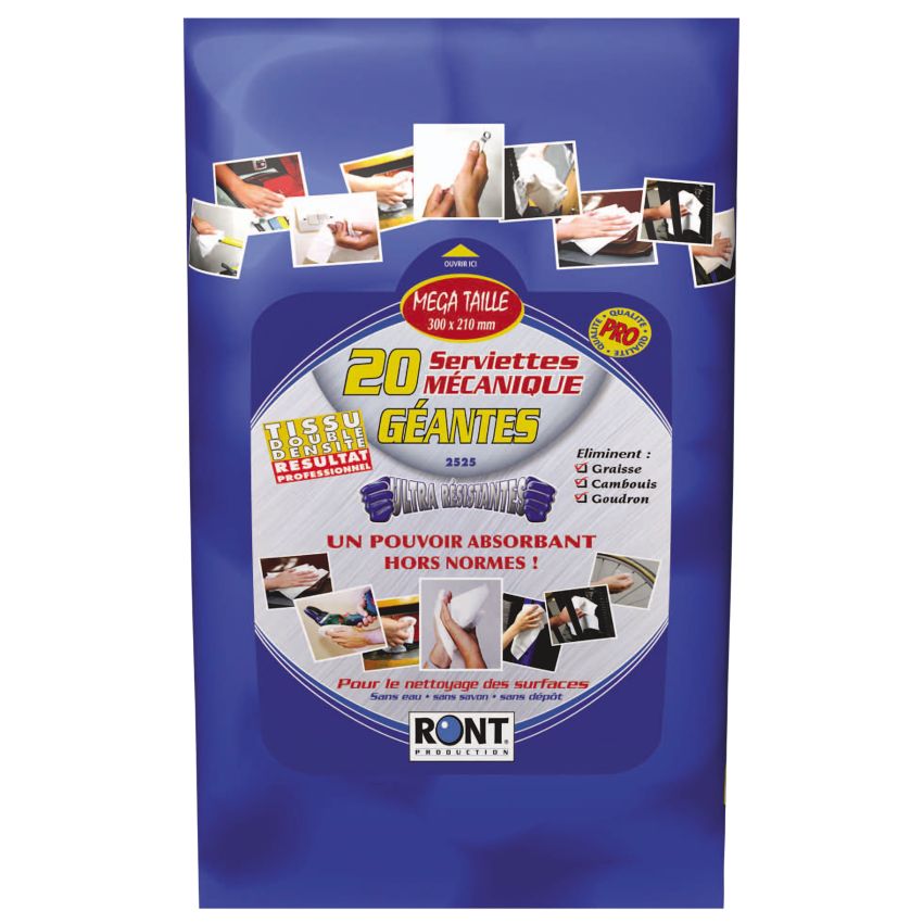 Lingettes nettoyantes spécial mécanique